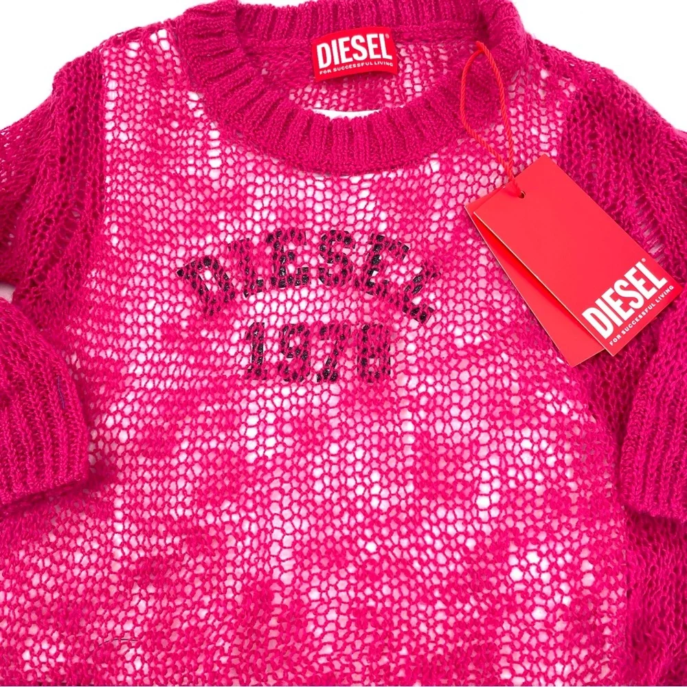 DIESEL KIDS NWT PERFORATED KNIT KORANGE CREW-NECK SWEATER